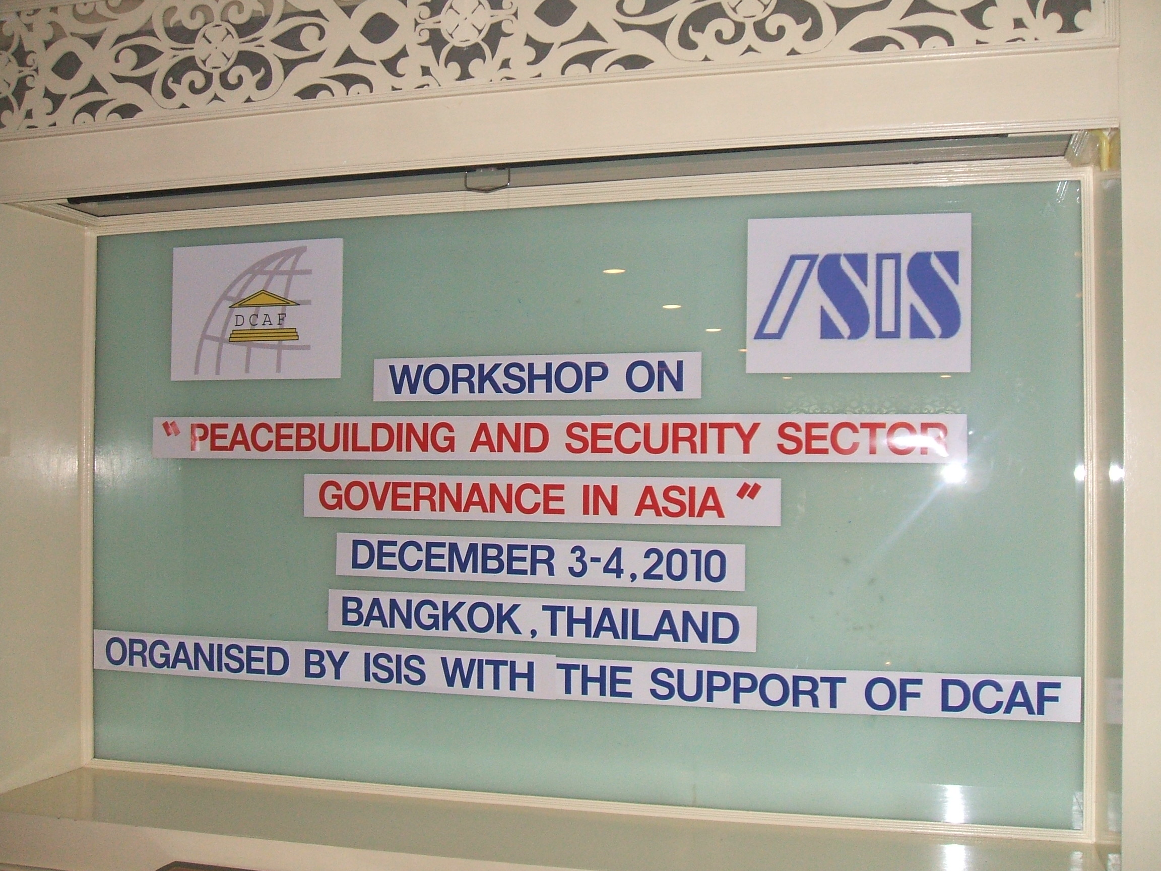 ISIS Workshop SSR Asia 2010 Bangkok, Thailand